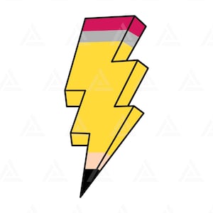 Lápis Relâmpago Svg, Lápis Png, Lápis Clipart, Vida de Professor Svg, Camiseta de Professor. Arquivo de Corte Cricut, Silhueta, Png Pdf, Vetor.