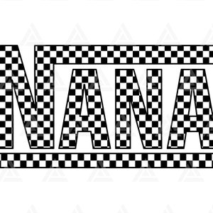 Karierte Nana SVG, Nana Png, Racing Oma T-shirt Design, Race Oma Sublimation, Retro Nana. Cut Datei Cricut, Png Pdf, Vektor.