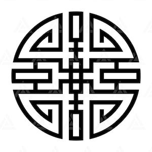 Attrazione della ricchezza in formato SVG, Feng Shui in formato SVG, Simbolo cinese in formato SVG. File di taglio Cricut, Png Pdf, Vettore.