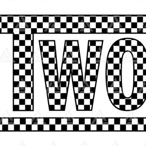 Karierte Zwei SVG, Zwei Png, Zweiter Geburtstag, Bday Party, zwei Jahre alt, Racing Mama. Schnittdatei Cricut, Silhouette, Png, Pdf, Vektor.