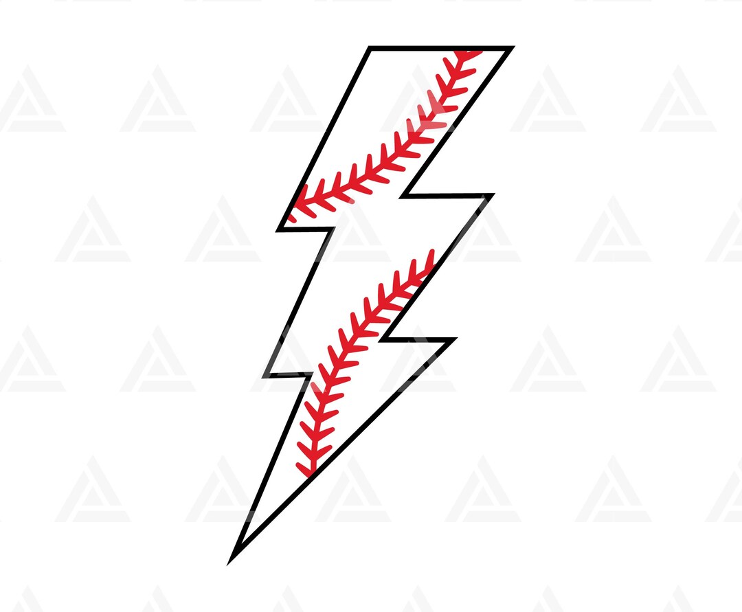 Baseball Lightning Bolt Svg, Baseball Shirt Print, Thunder Svg, Game