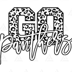 Go Panthers Leopard Svg, Go Panthers Football Svg, Run Panthers Svg, Sports Cheer Mom T-Shirt. Cut File Cricut, Png Pdf, Vector, Stencil.