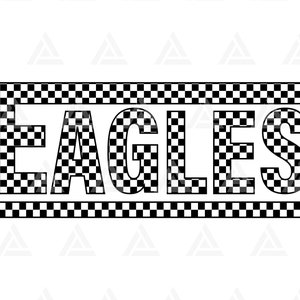 Checkered Eagles Svg, Eagles Png, Eagles Shirt, Eagles Clipart, Cheer Mom T-Shirt. Cut File Cricut, Png Pdf, Vector, Stencil. image 1