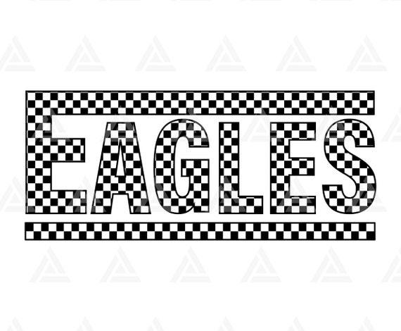 Checkered Eagles Svg, Eagles Png, Eagles Shirt, Eagles Clipart, Cheer Mom T-Shirt. Cut File Cricut, Png Pdf, Vector, Stencil.