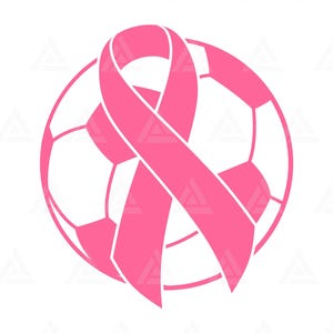 Cinta rosa de fútbol Svg, Concientización sobre el cáncer de mama Svg, Cinta de la esperanza, Mujeres fuertes. Archivo de corte Cricut, Png Pdf.