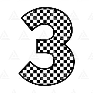 Geruit nummer drie Svg, geruit 3 Svg, dambord Svg, dammen vierkant patroon. Bestand knippen Cricut, silhouet, Png Pdf, Vector.
