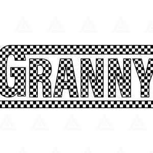Grand-mère à carreaux Svg, grand-mère png, design de t-shirt course grand-mère, sublimation course rétro grand-mère. Couper le fichier Cricut, Png Pdf, Vector.