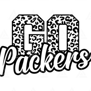 Go Packers Leopard Svg, Go Packers Football Svg, Run Packers Svg, Cheer Mom T-Shirt. Cut File Cricut, Png Pdf Eps, Vector, Stencil.