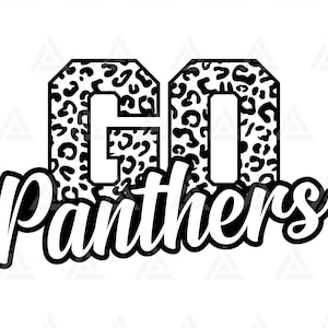 Go Panthers Leopard Svg, Go Panthers Football Svg, Run Panthers Svg, Cheer Mom T-Shirt. Cut File Cricut, Png Pdf Eps, Vector, Stencil.