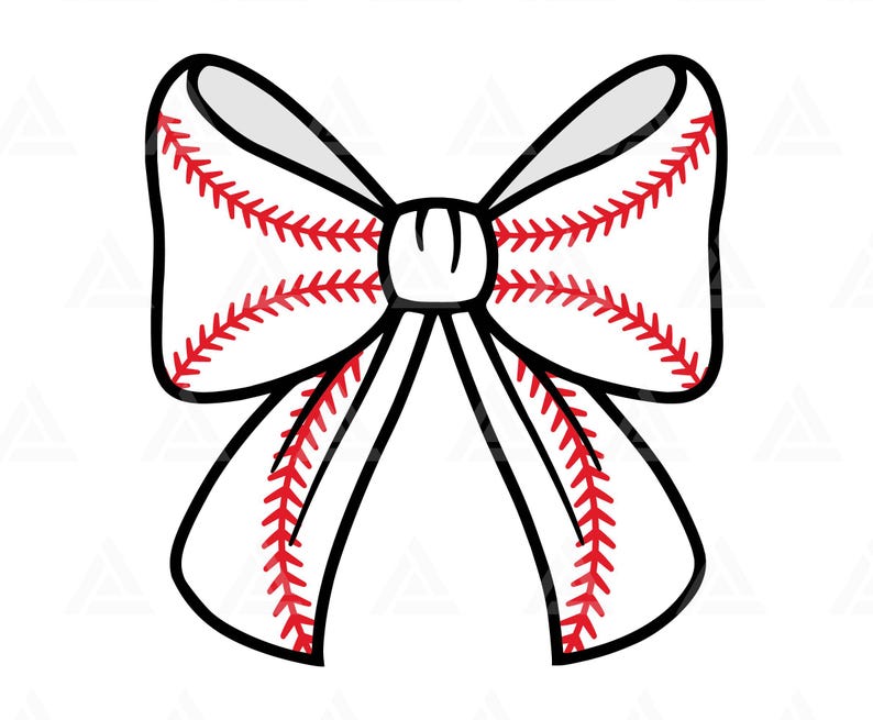 Baseball Ribbon Bow Svg, Baseball Coquette Svg, Softball Ribbon Svg ...
