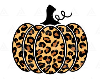 Leopard Pumpkin Svg, Cheetah Print Svg, Halloween Pumpkin Decor, Leopard Spots Svg. Cut File Cricut, Silhouette, Png Pdf Eps, Vector.