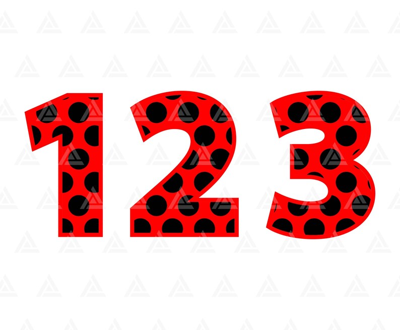 Ladybug Numbers Svg Ladybug Font Svg Polka Polka Dot Numbers - Etsy Canada