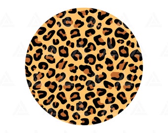 Leopard Circle Svg, Leopard Print Svg, Leopard Circle Monogram, Cheetah Print Svg. Cut File Cricut, Png Pdf Eps, Vector, Silhouette.
