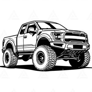 Pickup Truck Svg, Pick up Truck Png, Pick-up Truck Clipart, Big Truck. Plik Cut Cricut, Pdf, Vector.