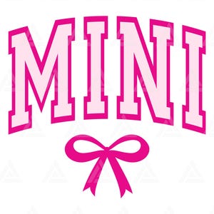 Mini-Svg, Mini-Uni-Svg, Rosa Schleife-Svg, Mutterleben, Mama und Mini, Mini-Shirt, Muttertag. Schnittdatei Cricut, Png, Pdf, Vektor.
