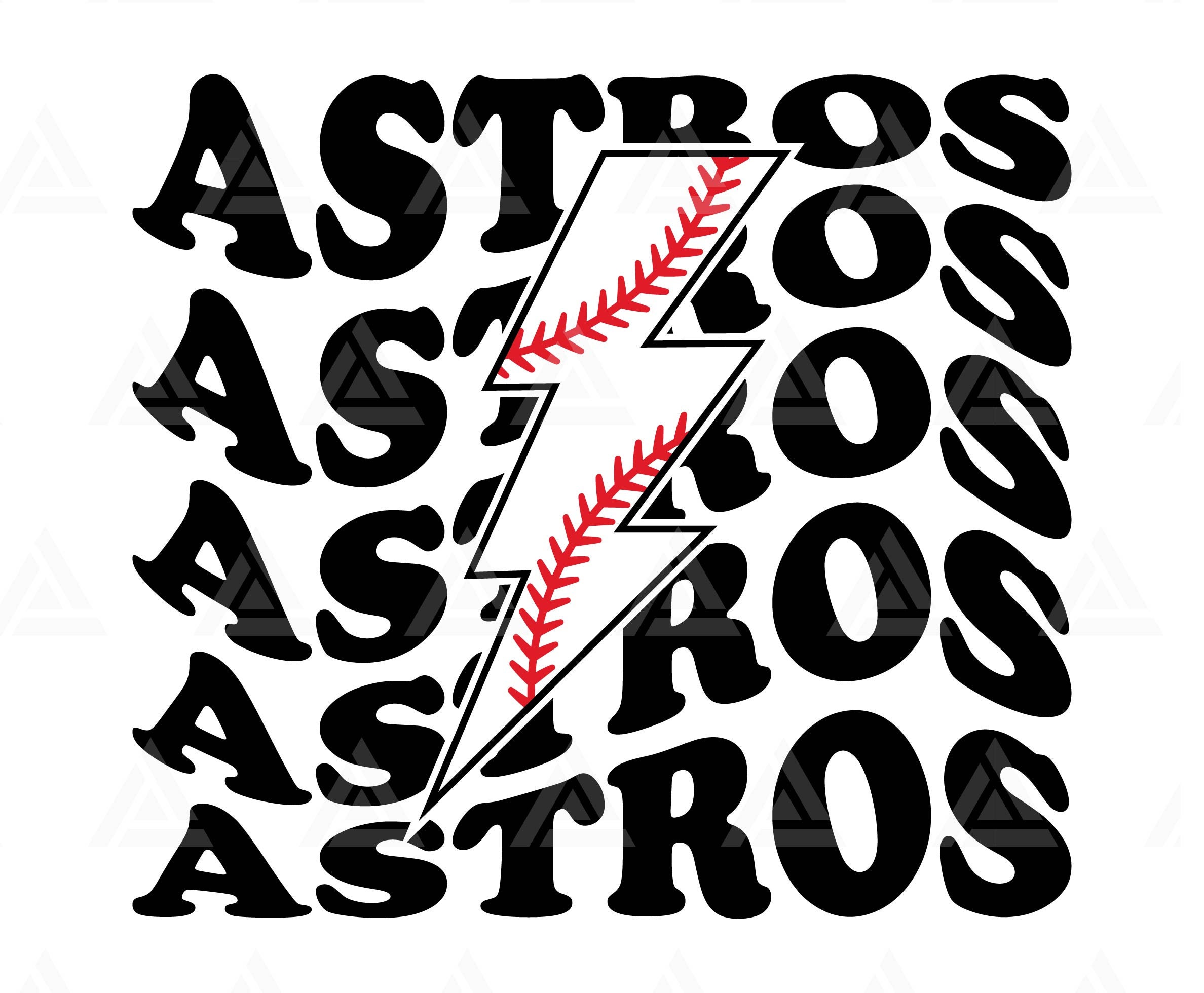 Astros Svg, Baseball Lightning Bolt Svg, School Spirit, Team Mascot, Cheer  Mom Shirt, Stacked Wavy Text. Cut File Cricut, Png Pdf, Vector.