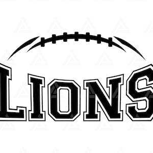 Lions Svg, Lions Football Svg, Go Lions Team Svg, College Jersey Font, Dia do jogo. Cortar arquivo Cricut, Png Pdf Eps, vetor, estêncil.