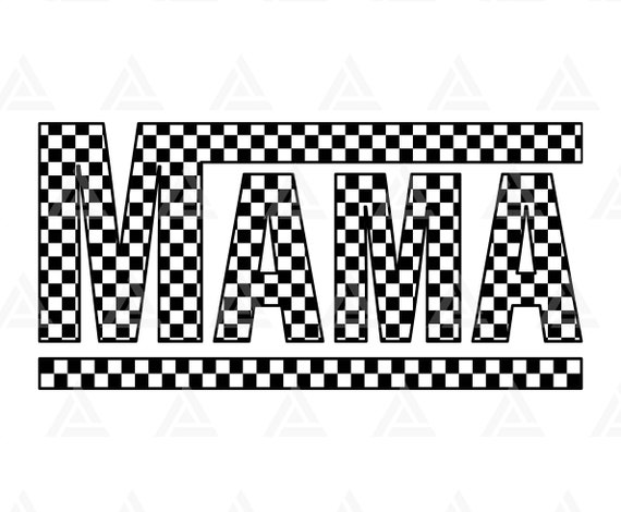 Checkered Mama Svg, Mama Png, Racing Mama T-shirt Design, Race Mama Sublimation, Retro Mama. Cut File Cricut, Png Pdf, Vector.