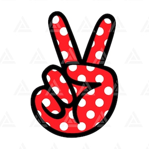 Mano della pace in formato Svg, pois in formato Svg, segno della pace in formato Svg, dita della pace in formato Svg. Taglia file Cricut, Png Pdf Eps, Vettore, Vinile, Adesivo, Decalcomania
