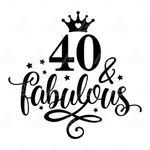 40 und fabelhaftes svg, Hello 40 svg, 40. Geburtstags-T-Shirt, lustiges Bday Geschenk. Schnittdatei Cricut, Png Pdf.