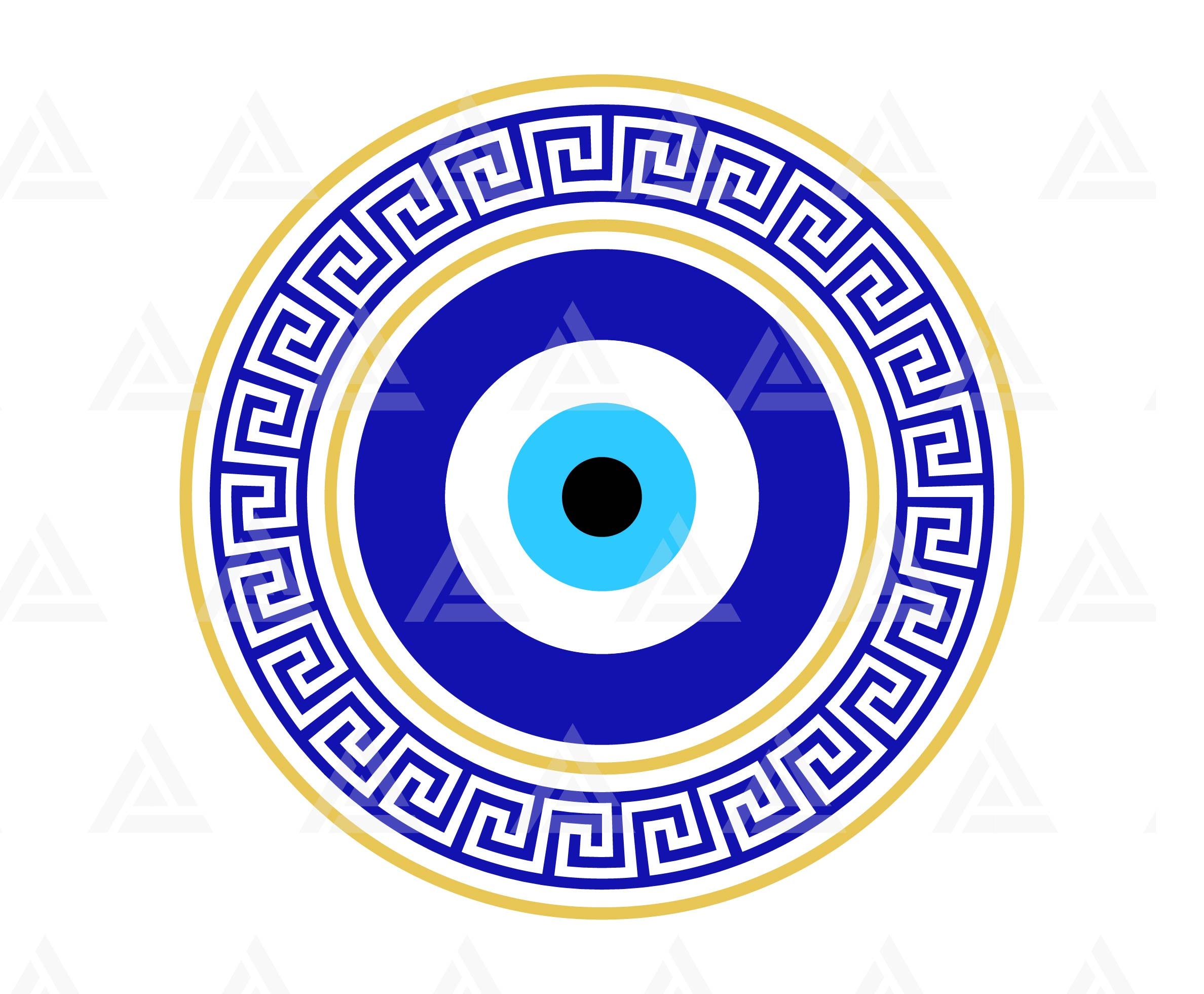 Mal de ojo turco svg marco de clave griego circular svg mal - Etsy México