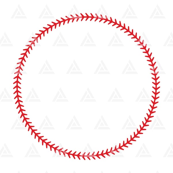 Baseball Stitch Circle Frame Svg, Baseball Monogram, Softball, Stitch Border, Stitch Wreath. Cut File Cricut, Silhouette, Png Pdf Eps.