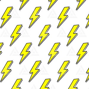 Yellow Lightning Bolt Pattern Svg, Doodle Lightning Svg, Thunder Svg, Flash Svg. Cut File Cricut, Silhouette, Png Pdf Eps, Vector, Stencil.