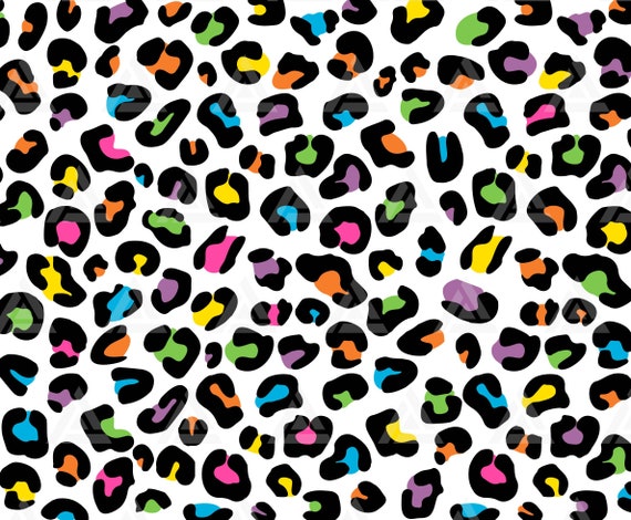 Leopard Print Svg, Cheetah Prints Pattern, Colorful Leopard Pattern  Background. Cut File Cricut, Png Pdf Eps, Vector, Stencil.