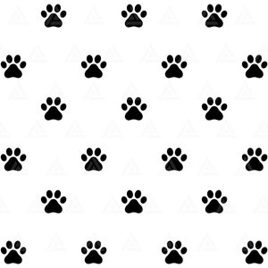 Motif d’impression de patte de chat svg, motif d’empreinte de chat sans couture, amoureux de chat, maman de chat. Fichier coupé Cricut, Png Pdf Eps, Vecteur, Vinyle, Autocollant.