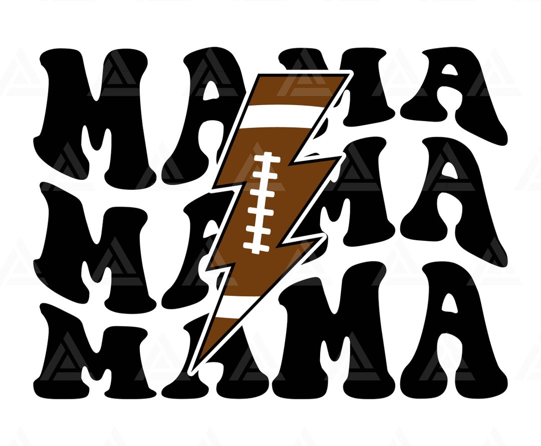 Mama Svg, Football Lightning Bolt Svg, Mama Png, Football Mama T-shirt Design, Football Mama Sublimation pic