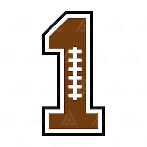 Football numéro un Svg, premier anniversaire Svg, Football One Png, Football Mom. Couper le fichier Cricut, Silhouette, Png Pdf, Vecteur.