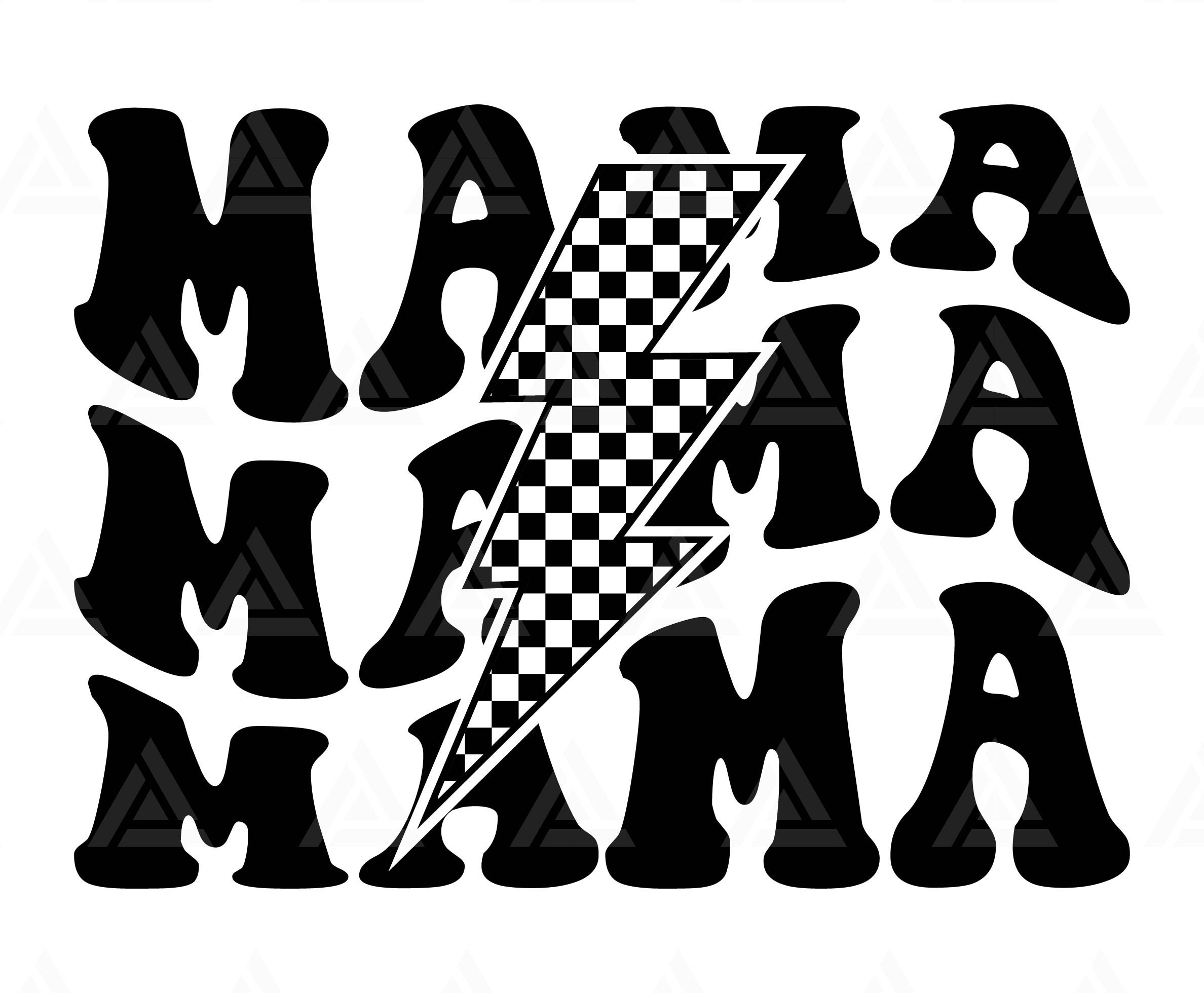 Mama Svg Checkered Lightning Bolt Svg Mama Png Racing Mama - Etsy Australia