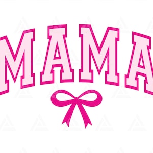 Mama svg, Mama Varsity Png, pinke Schleife svg, Mamaleben, Mama Png, Mama Shirt, Jersey Schrift, Muttertag. Schnittdatei Cricut, Png, Pdf, Vektor.