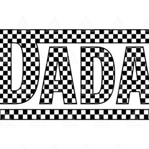Geruite Dada Svg, Dada Png, Racing Vader T-shirt Design, Race Daddy Sublimatie, Papa Svg, Retro Daddy. Snijbestand Cricut, Vector.