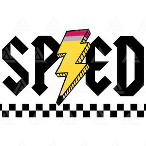 Professor de SPED Svg, Lápis Lightning Bolt Svg, Professor de Educação Especial, Primeiro dia de aula. Arquivo de corte Cricut, Png Pdf, Vetor.