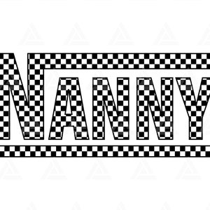 Svg de nounou à carreaux, png de nounou, conception de t-shirt de grand-mère de course, sublimation de grand-mère de course, rétro grand-mère. Couper le fichier Cricut, Png Pdf, Vector.