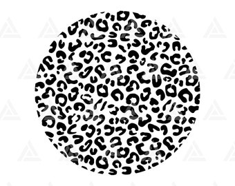 Leopard Circle Svg, Leopard Circle Monogram, Leopard Print Svg, Cheetah Print Svg. Cut File Cricut, Png Pdf Eps, Vector, Silhouette.