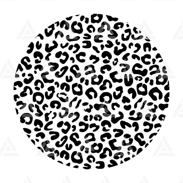 Leopard Circle Svg, Leopard Circle Monogram, Leopard Print Svg, Cheetah Print Svg. Cut File Cricut, Png Pdf Eps, Vector, Silhouette.