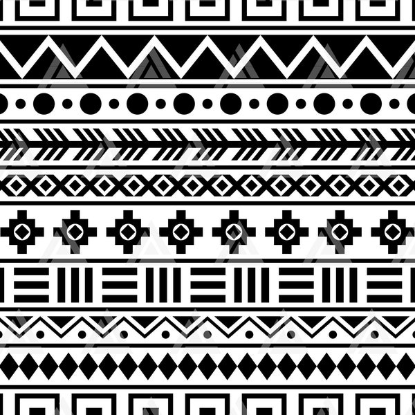 Tribal Pattern Svg, Seamless Aztec Pattern, Geometric Boho Pattern Background. Cut File Cricut, Png Pdf Eps, Vector, Stencil, Vinyl.