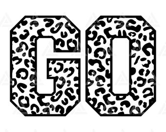 Go Svg, Go Leopard Print Svg, Go Cheerleader Svg, Go Cheetah Print, Go Leopard Svg. Cut File Cricut, Png Pdf Eps, Vector, Stencil.