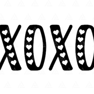 Xoxo Svg, Heart Svg, Valentine’s Day Shirt Print, Love Svg, Valentine T-Shirt. Fichier coupé Cricut, Silhouette, Png Pdf Eps, Vecteur, Autocollant.