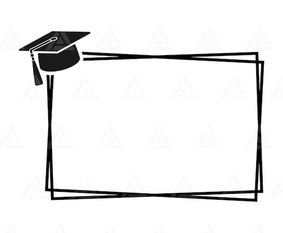 Graduation Rectangle Double Frame Svg, Student Svg, Graduation Cap Svg,  Senior Svg. Cut File Cricut, Silhouette, Png Pdf, Vector.