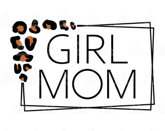 Leopard Girl Mom Svg, Leopard Double Frame Border Svg, Mama Svg, Mother's Day. Cut File Cricut, Png Pdf Eps, Vector, Vinyl, Sticker.