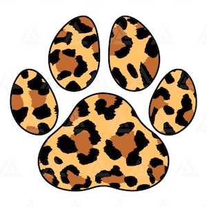 Leopard Paw Svg, Cheetah Paw Svg, Leopard Print Svg, Dog Paw Svg, Cat Paw Svg. Knipbestand Cricut, Png Pdf, Vector, Stencil.