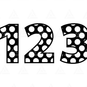 Polka Dot Numbers Svg, Kids Polka Dot Font, Polka Birthday Numbers Svg, Polka Monogram. Cut File Cricut, Silhouette, Png Pdf Eps, Vector