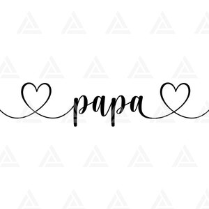 Papa Svg, Papa Heart Svg, Papa T-shirt Design, Dia dos Pais Svg, Pai para ser Svg. Arquivo de corte Cricut, Png Pdf, Vetor, Vinil, Adesivo.