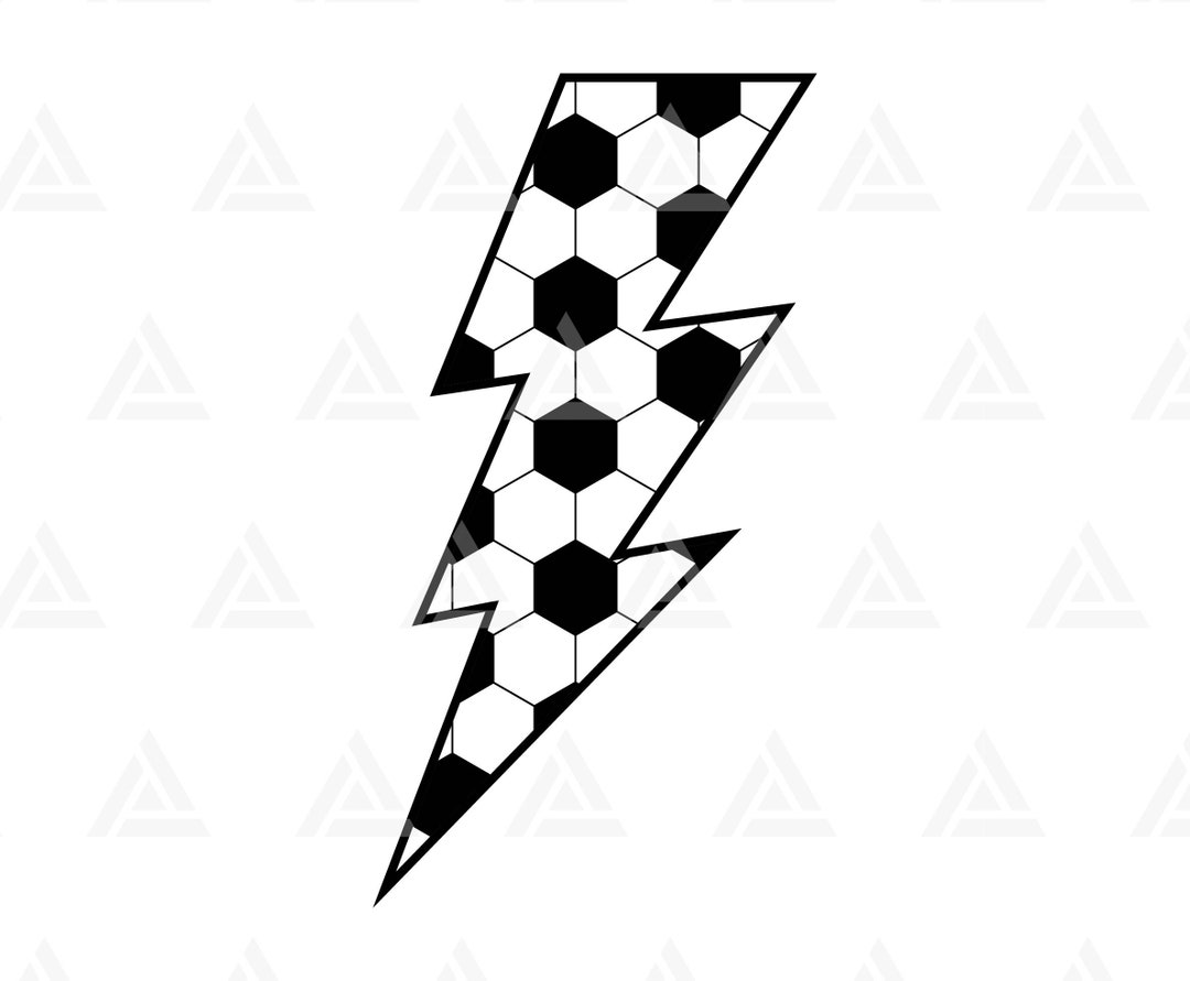Soccer Lightning Bolt Svg, Football Shirt Print, Thunder Svg, Game Day