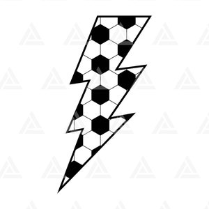 May include: Black and white lightning bolt graphic with a football pattern.
