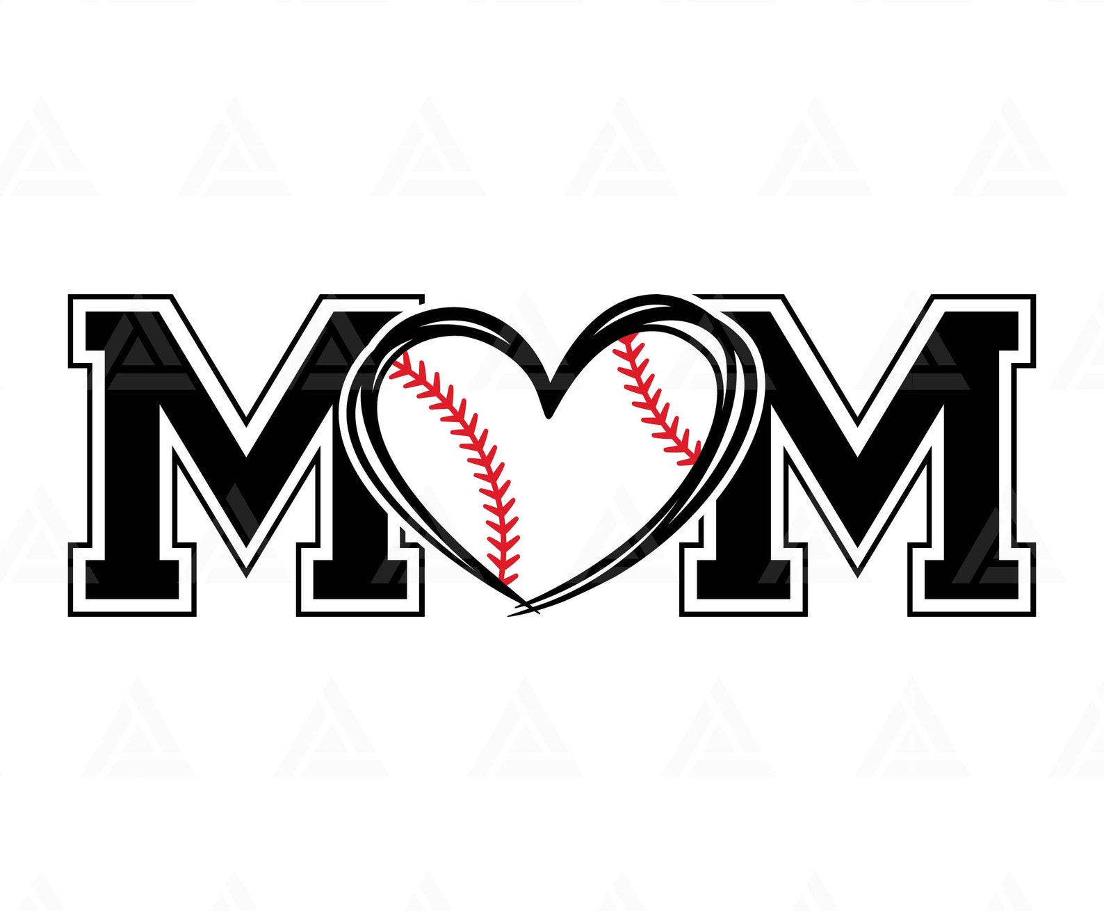Baseball Mom Svg Baseball Heart Svg Red Stitch Baseball Mom Etsy