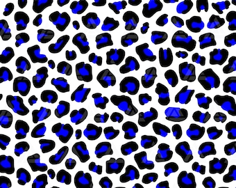 Blue Leopard Print Svg, Blue Leopard Spots Pattern, Animal Skin Print, Cheetah Print. Cut File Cricut, Png Pdf Eps, Vector, Stencil.
